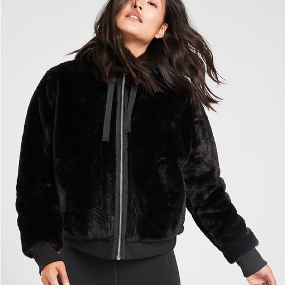 ATHLETA Ritual Cozy Sherpa Faux Fur Reversible Jacket